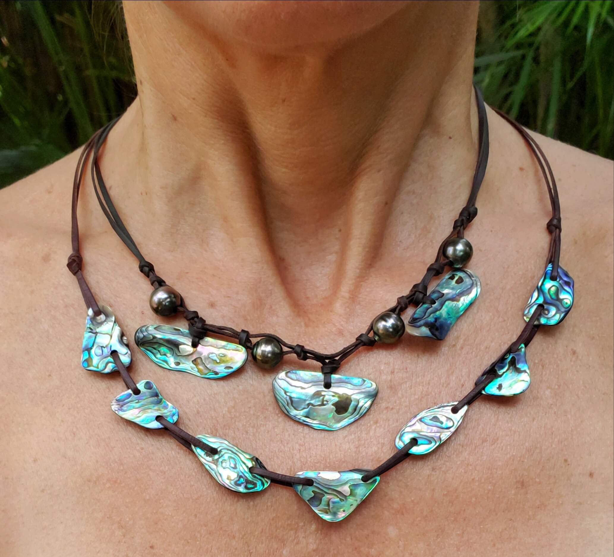 Picture of Paua Shell-Abalone and Tahitian Pearl 3-in-1 Necklace